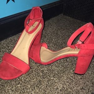 velvet red heels